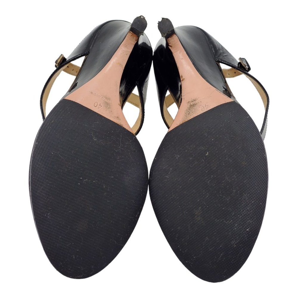 Prada Women's Patent Leather T Strap Sandals Size 40 US 10 - Picture 6 of 7